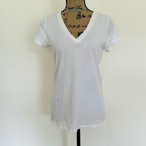 GAP The Essential V Neck Pima Cotton Optic White Versatile Tee Shirt Size Small